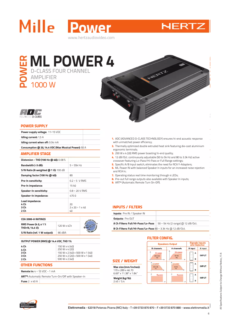 Image de la première page du manuel de l'appareil ML Power 4