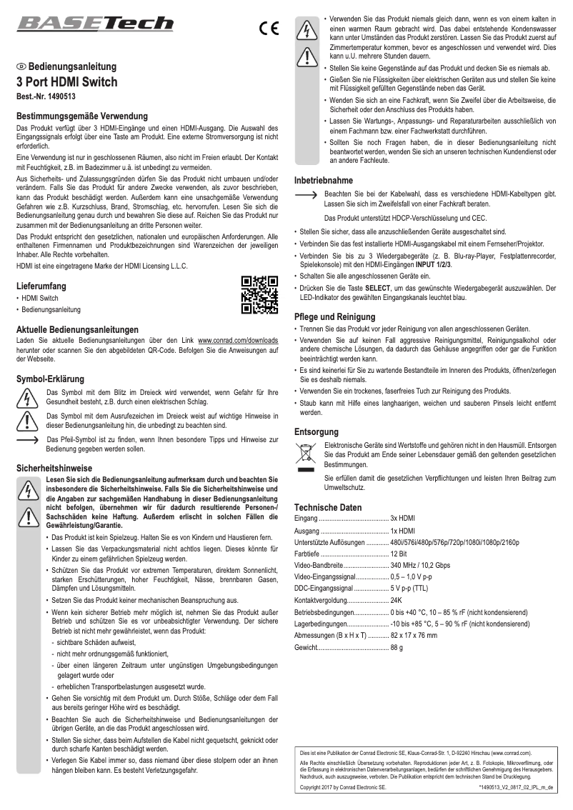 Image de la première page du manuel de l'appareil HM-SW301KT