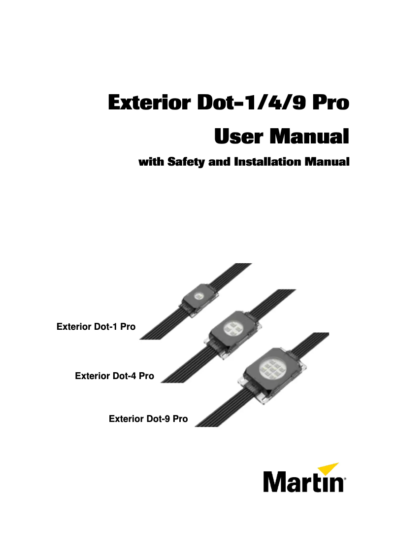 Page n°1 - Manuel utilisateur Martin Exterior Dot-9 Pro