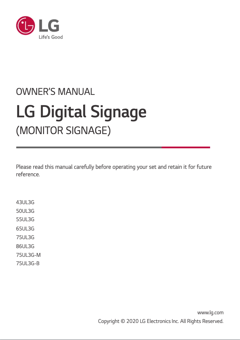 Image de la première page du manuel de l'appareil 86UL3G-B