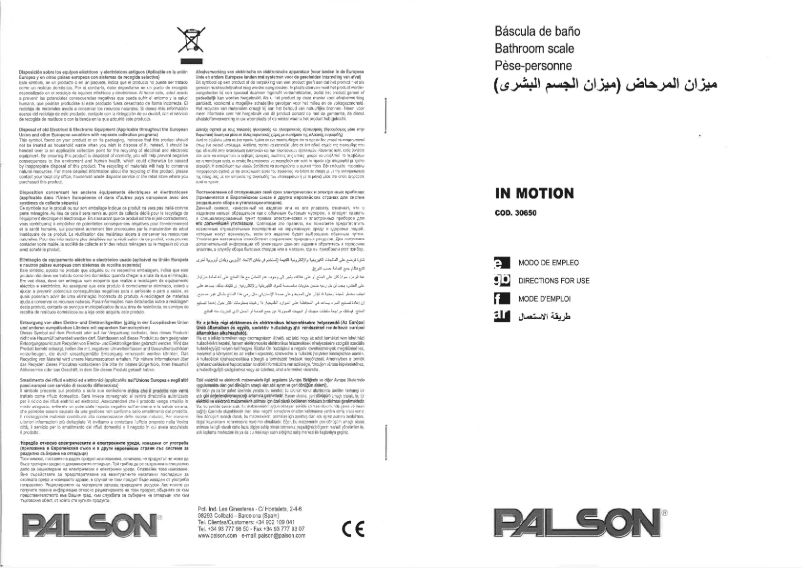 Page 1 de la notice Manuel utilisateur Palson In Motion 30650