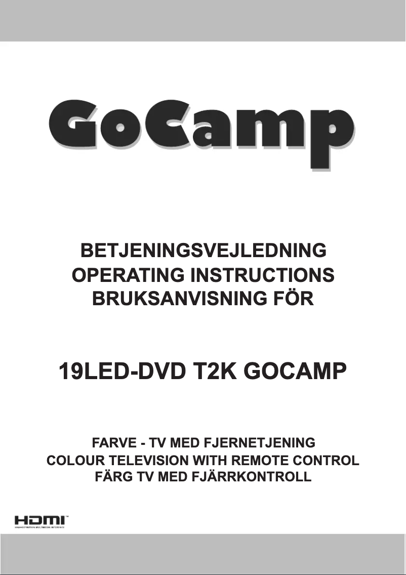 Page 1 de la notice Manuel utilisateur GoCamp 19LED-DVD T2K