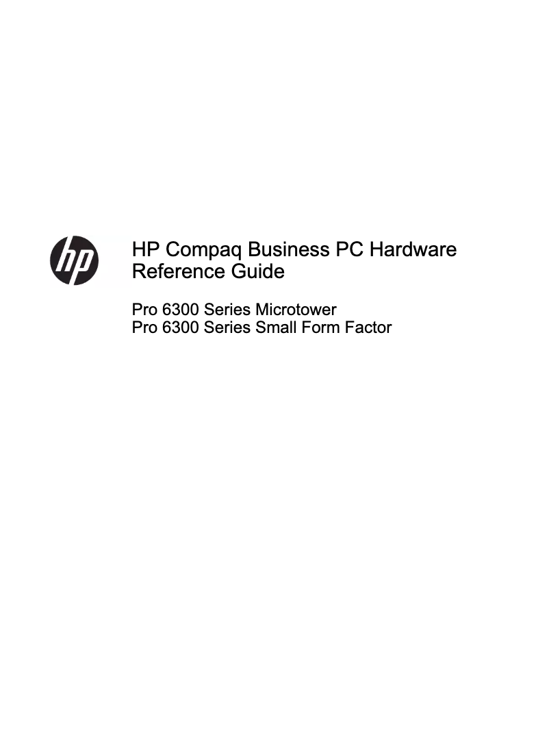 Page 1 de la notice Manuel utilisateur Compaq Pro 6305 SFF