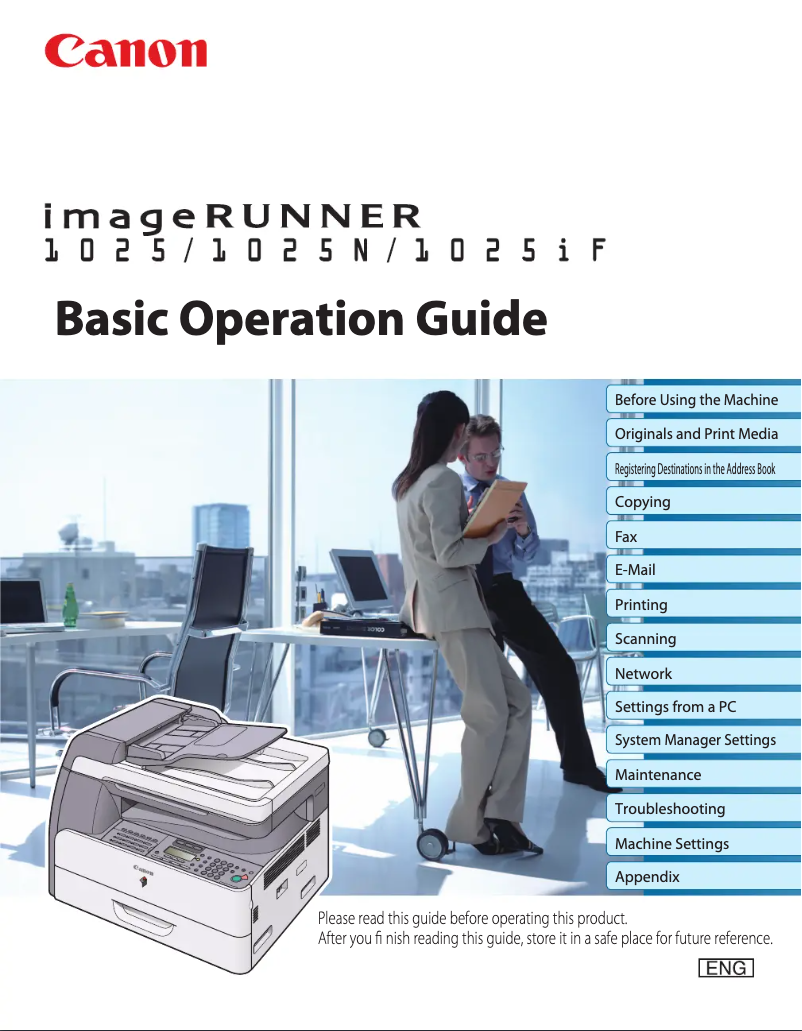 Page n°1 - Manuel utilisateur Canon imageRUNNER 1025N