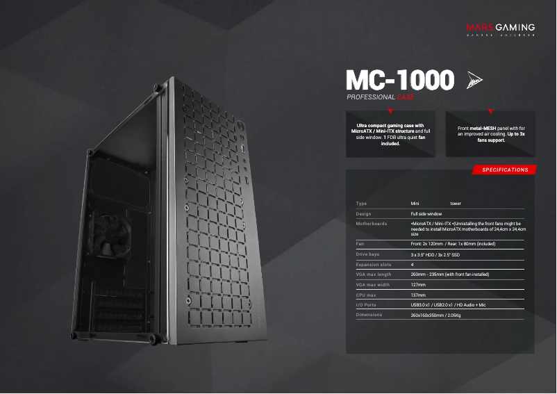 Image de la première page du manuel de l'appareil MC-1000