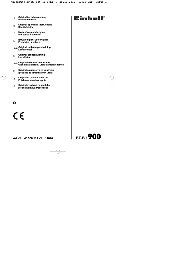 Page 1 de la notice Mode d'emploi Einhell BT-BJ 900