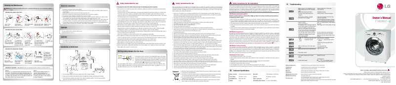 Page 1 de la notice Manuel utilisateur LG F1403RD6