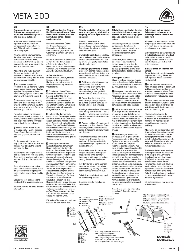 Page n°1 - Manuel utilisateur Robens Vista 300
