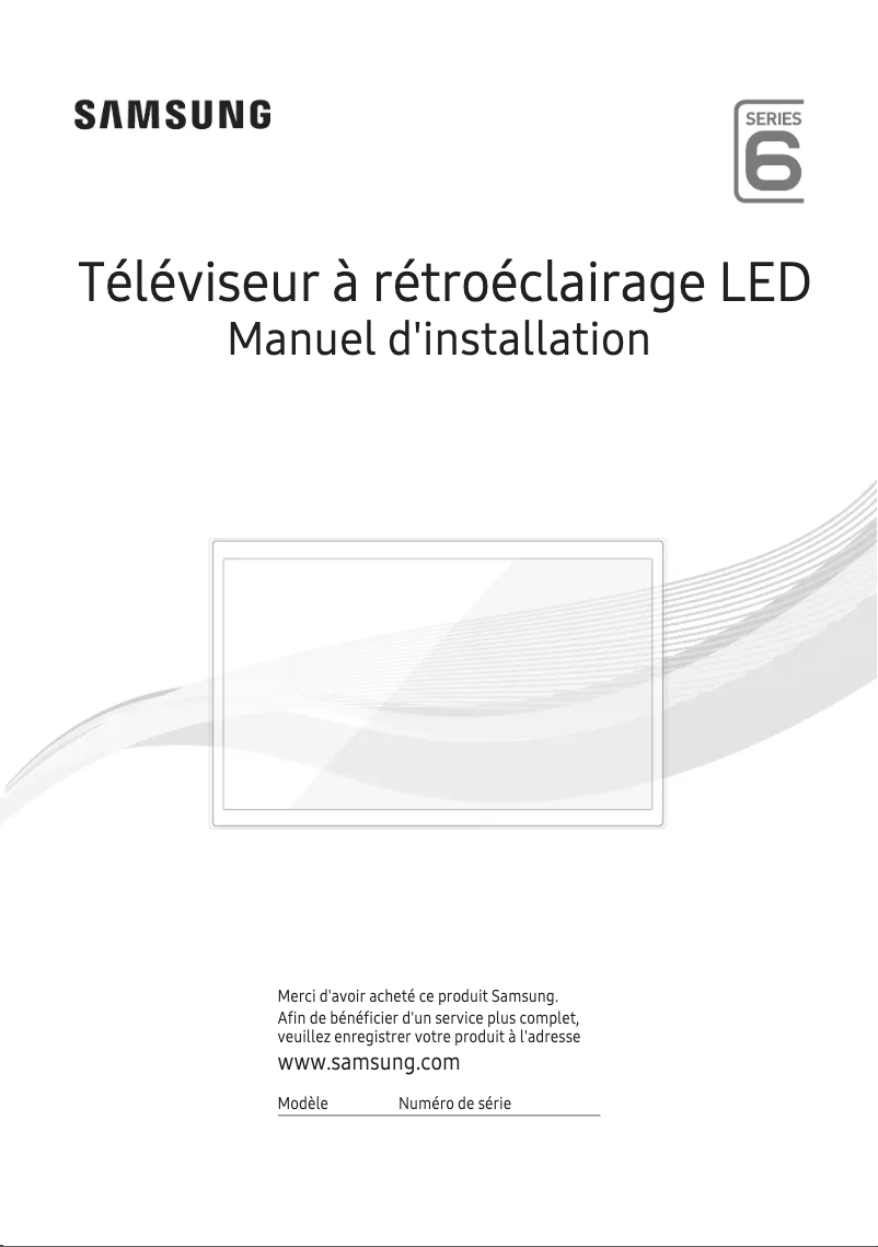 Page 1 de la notice Guide d'installation Samsung HG32EE690DB