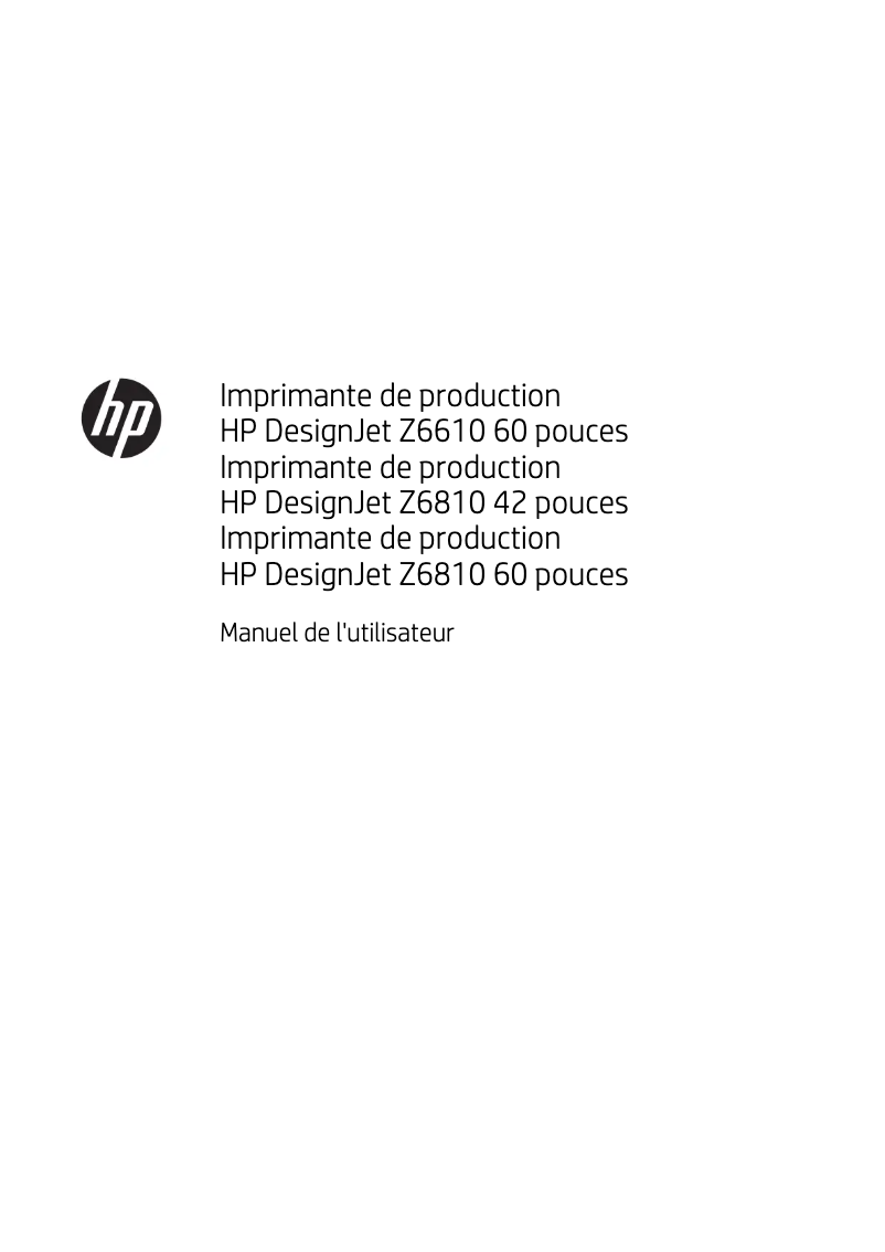 Page n°1 - Manuel utilisateur HP DesignJet Z6610