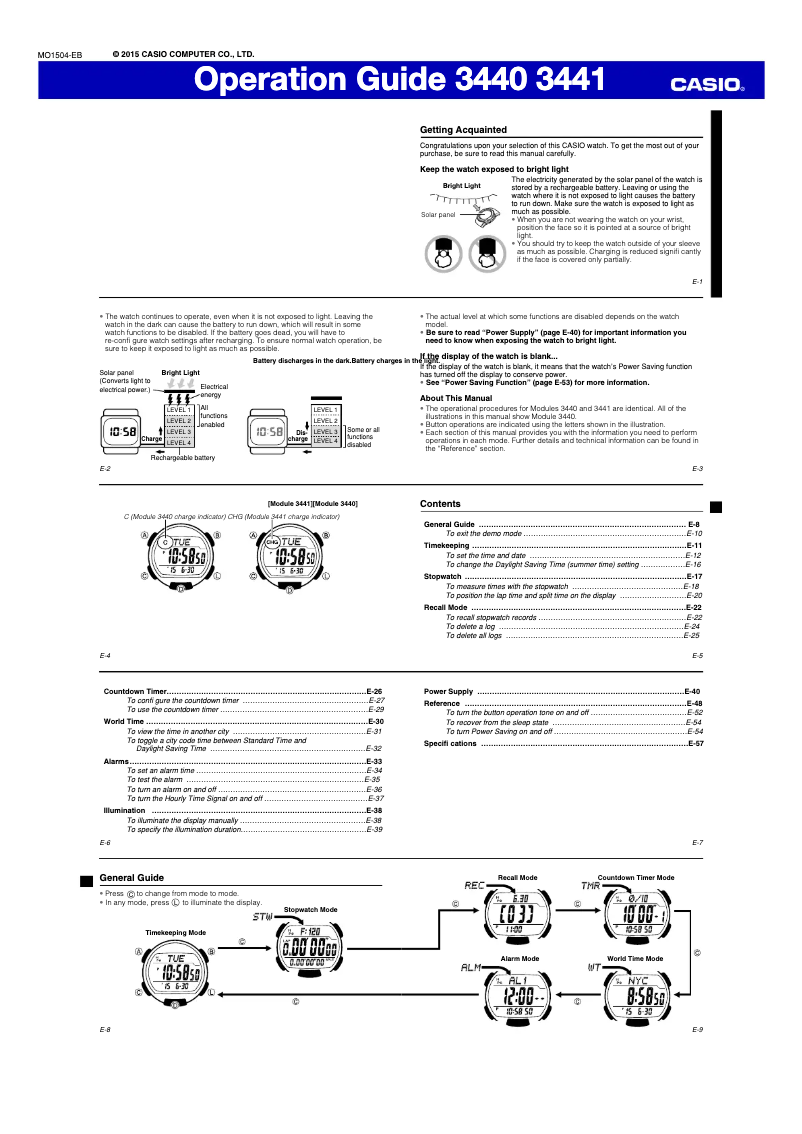 Page 1 de la notice Manuel utilisateur Casio STL-S300H-1BEF