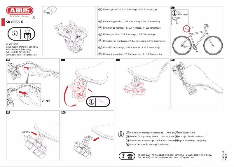 Page n°1 - Manuel utilisateur Abus SH 6055 K