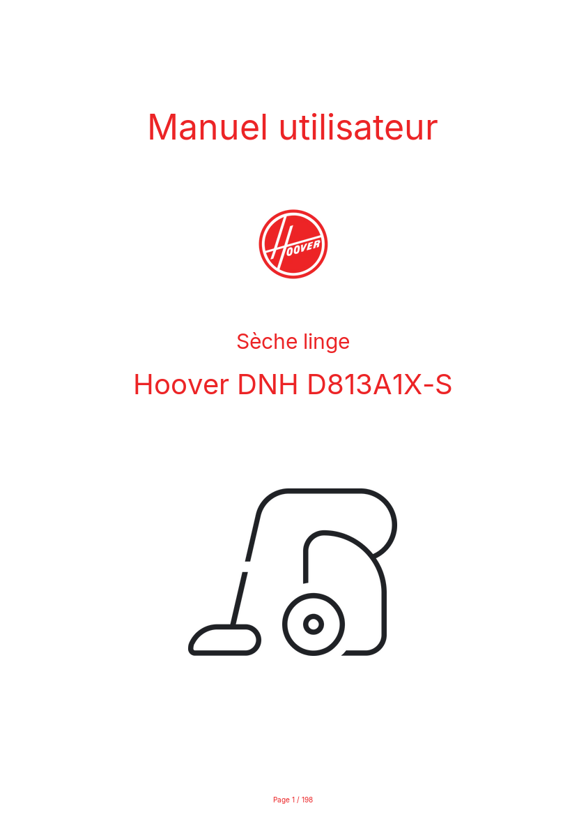 Image de la première page du manuel de l'appareil DNH D813A1X-S