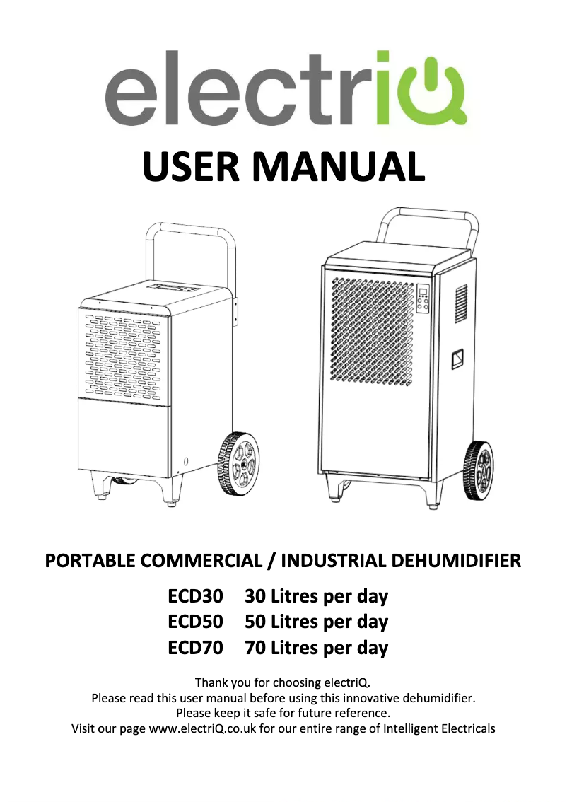 Page n°1 - Manuel utilisateur ElectriQ ECD30