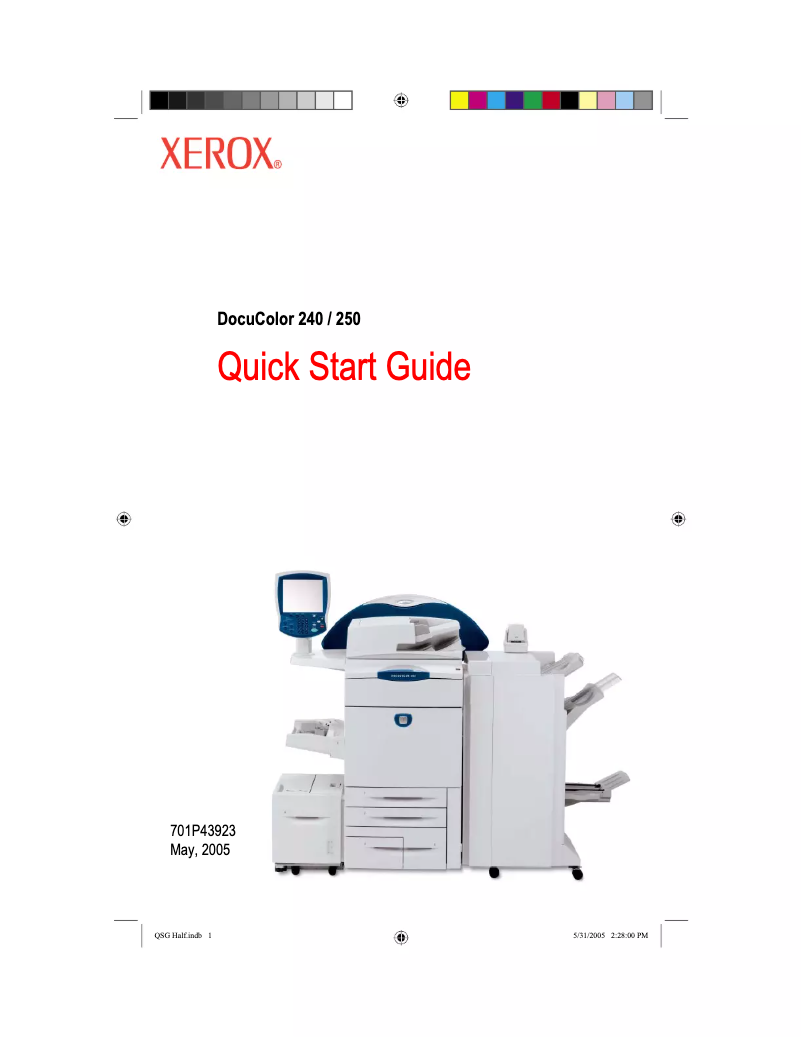 Page n°1 - Guide de démarrage rapide Xerox DocuColor 240
