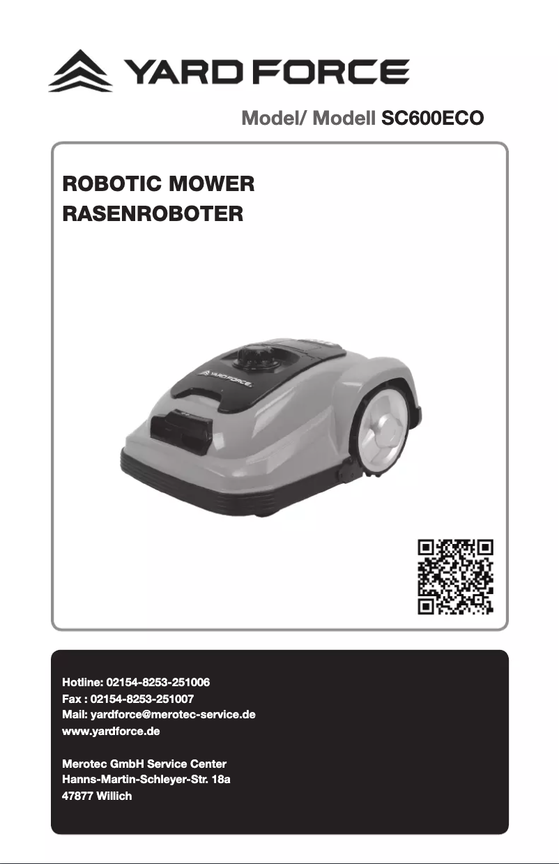 Página 1 del manual Manual de usuario Yard Force SC600ECO