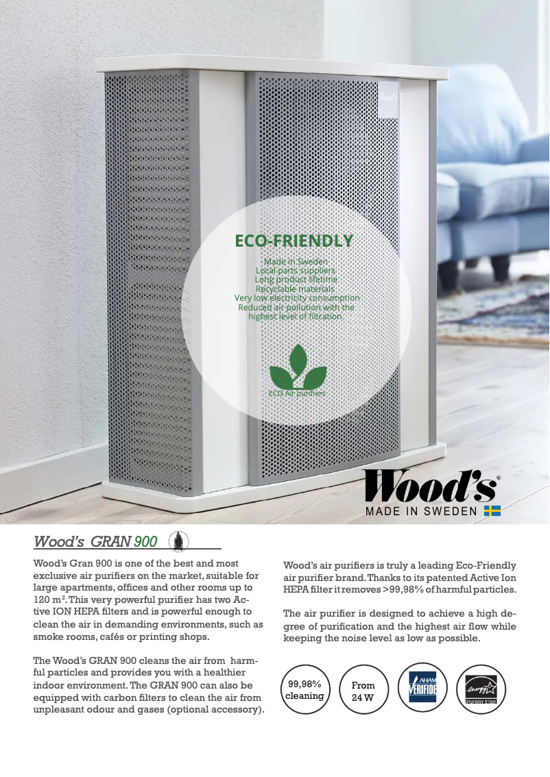 Page n°1 - Fiche technique Wood's WAP901