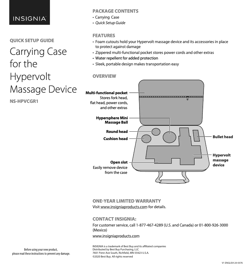 Page n°1 - Manuel utilisateur Insignia Hypervolt NS-HPVCGR1