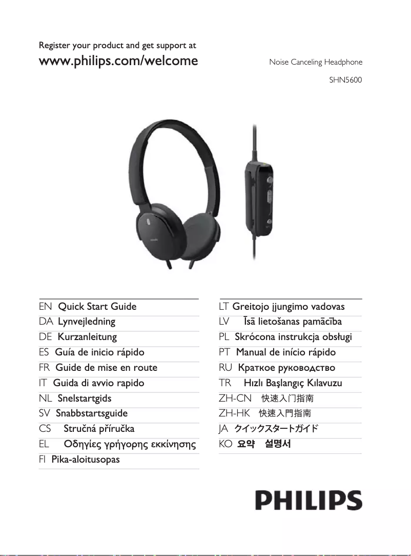 Page 1 de la notice Manuel utilisateur Philips SHN5600