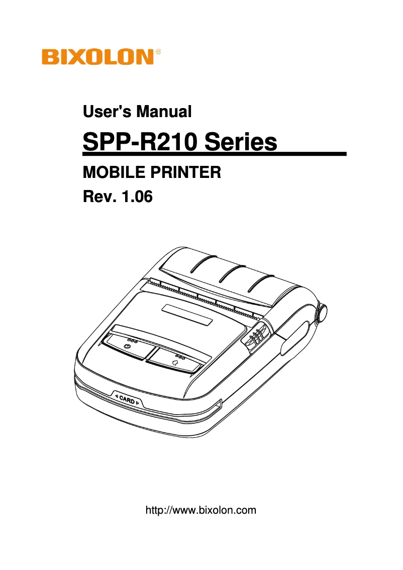Image de la première page du manuel de l'appareil SPP-R210