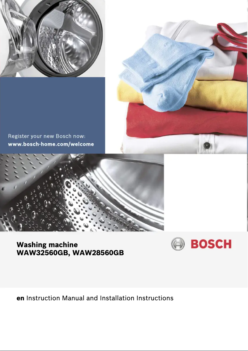 Page n°1 - Manuel utilisateur Bosch WAW28560GB