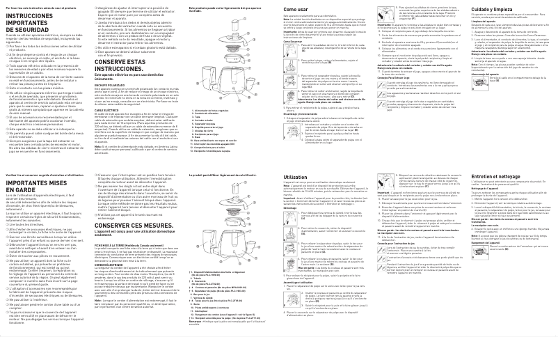 Image de la première page du manuel de l'appareil JE2100