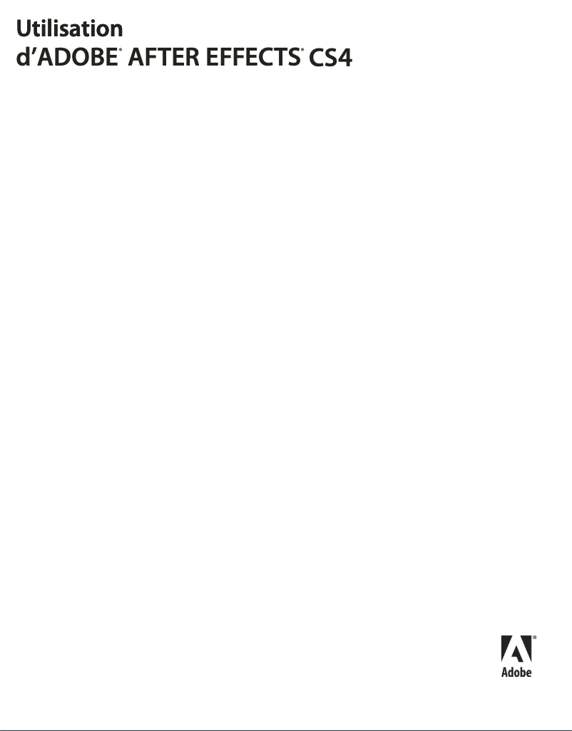 Page 1 de la notice Manuel utilisateur Adobe After Effects CS4