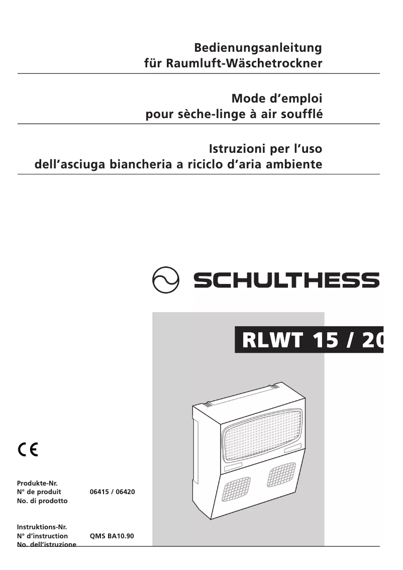 Page n°1 - Manuel utilisateur Schulthess RLWT
