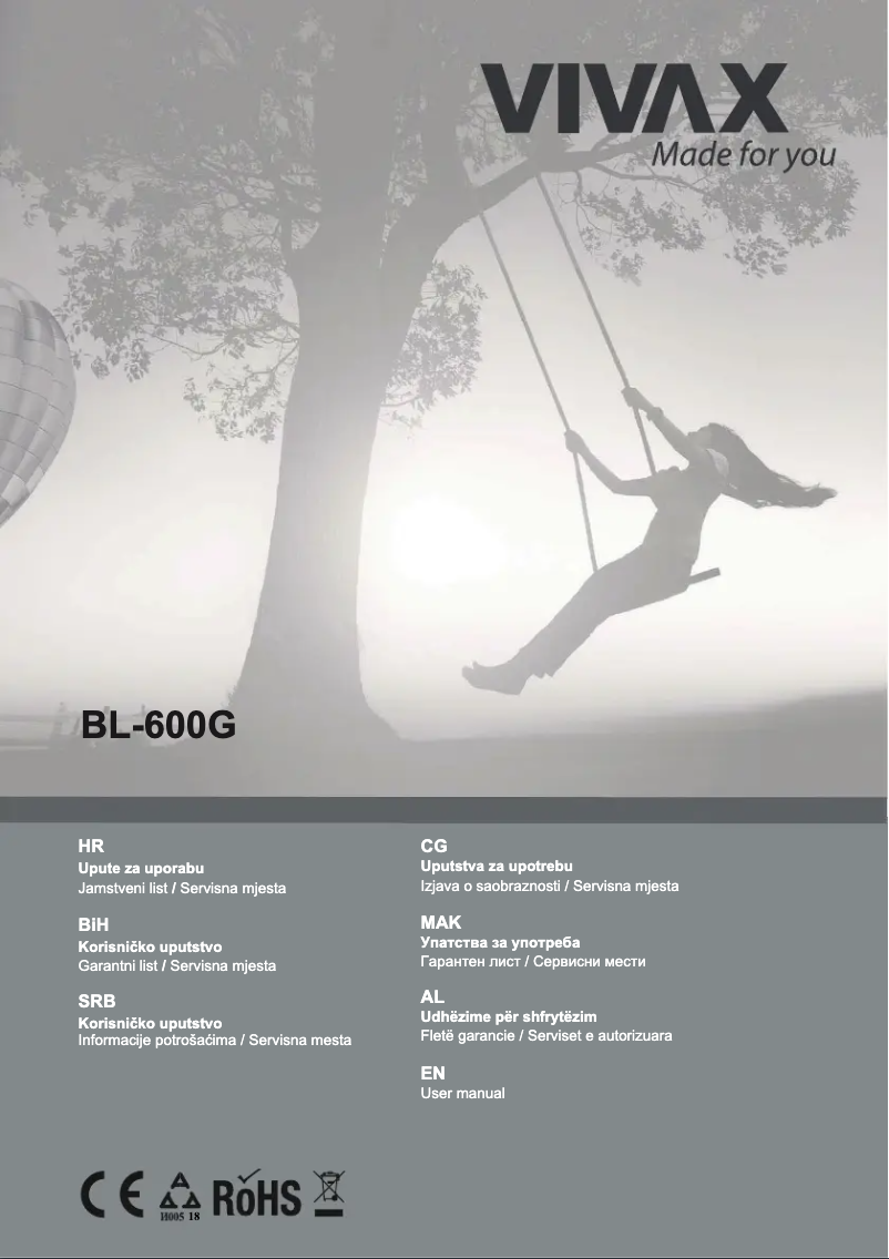 Page n°1 - Manuel utilisateur Vivax BL-350