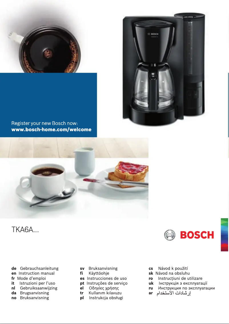 Page n°1 - Manuel utilisateur Bosch ComfortLine TKA6A041