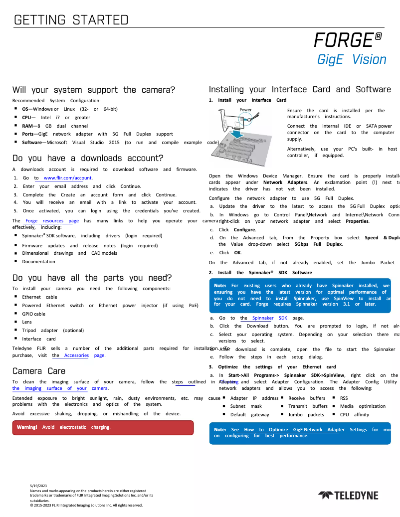 Image de la première page du manuel de l'appareil Forge