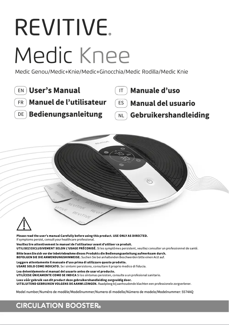 Image de la première page du manuel de l'appareil Medic Knee 5574AQ