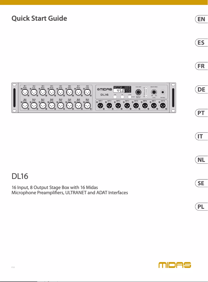 Page n°1 - Guide de démarrage rapide Midas DL16