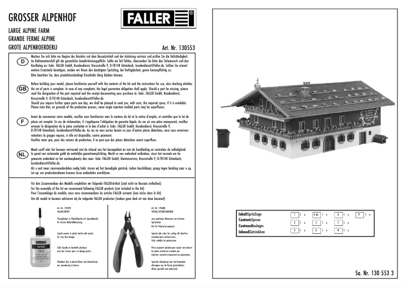 Page n°1 - Manuel utilisateur Faller 130553