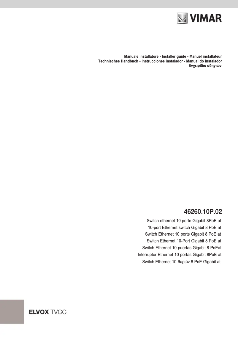 Page n°1 - Manuel utilisateur Vimar ELVOX 46260.10P.02