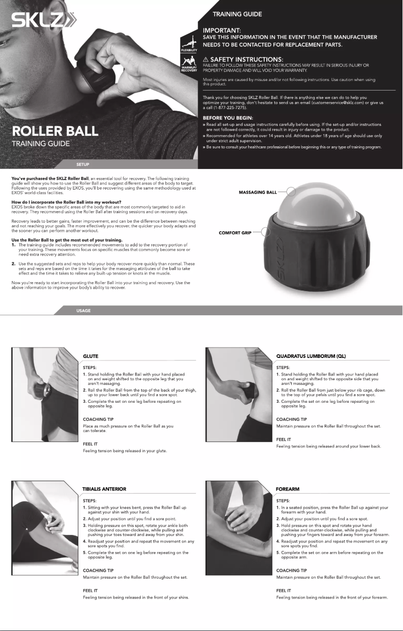 Page 1 de la notice Manuel utilisateur SKLZ ROLB-001-12