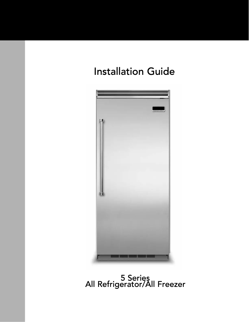 Page 1 de la notice Guide d'installation Viking VCFB5303LBK