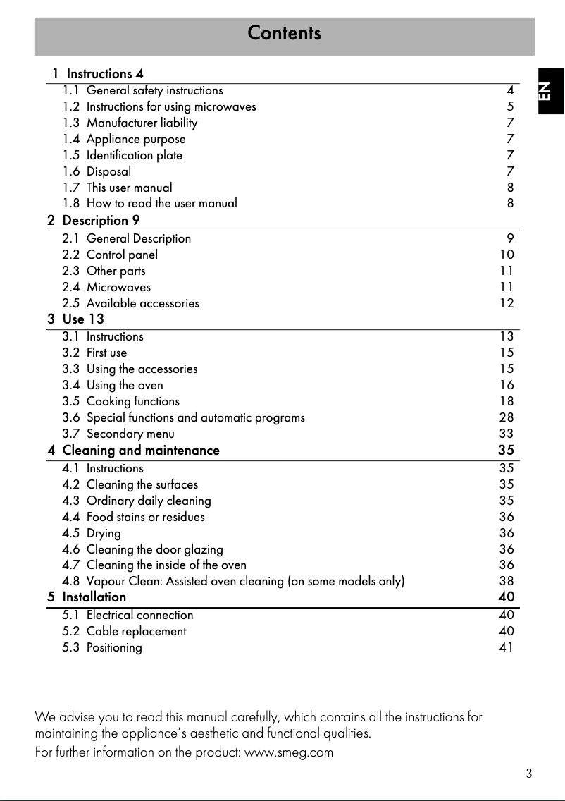 Page n°1 - Manuel utilisateur Smeg SFA4920MCX