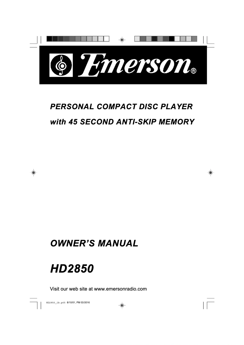 Page n°1 - Manuel utilisateur Emerson HD2850