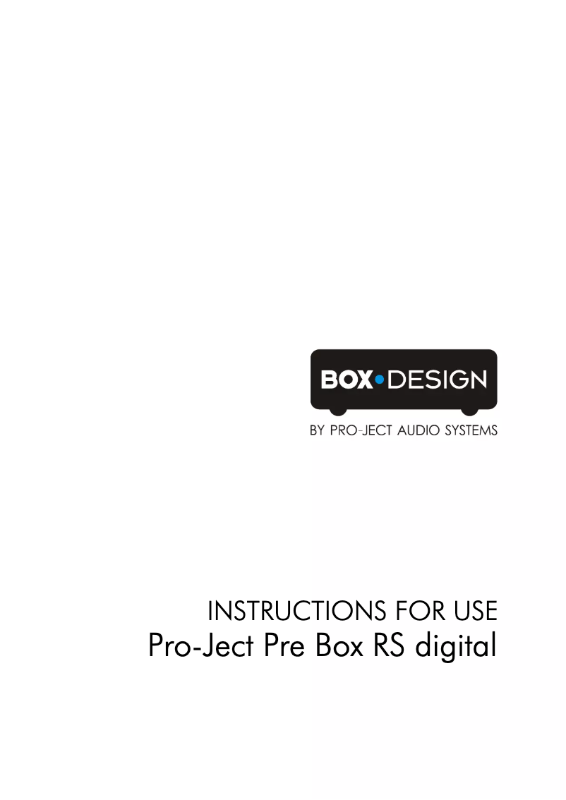 Image de la première page du manuel de l'appareil Pre Box RS Digital - Pre