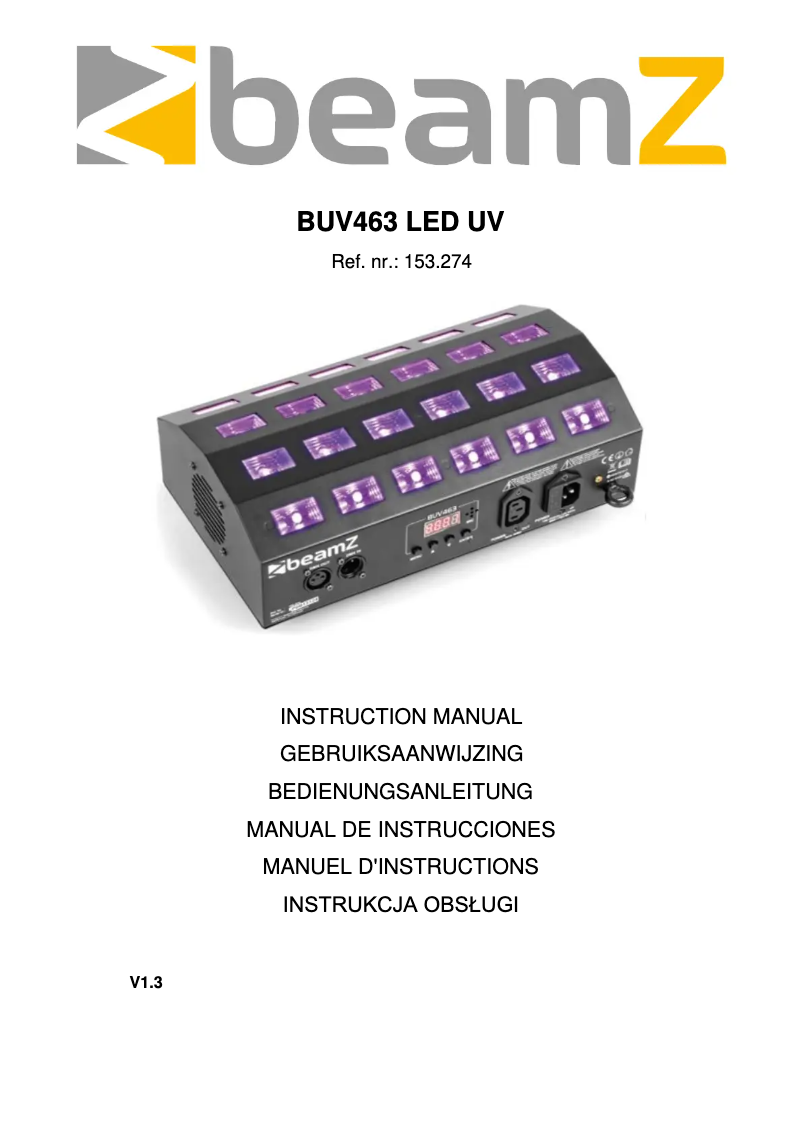 Page n°1 - Manuel utilisateur BeamZ BUV463