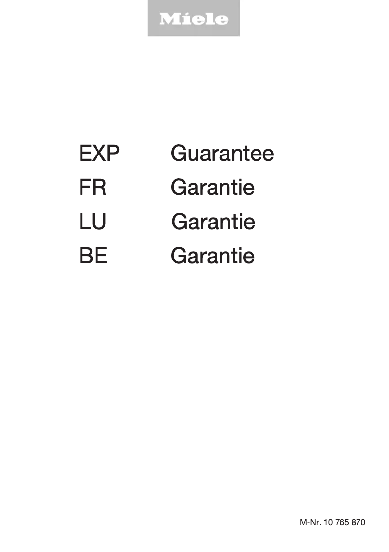 Page 1 de la notice Mode d'emploi Miele KM 7262 FR