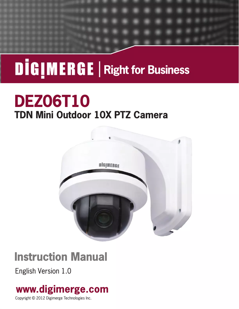 Page n°1 - Manuel utilisateur Digimerge DEZ06T10