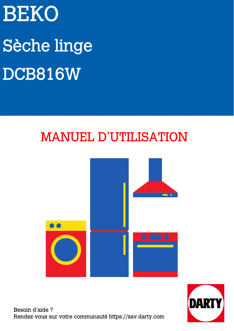 Image de la première page du manuel de l'appareil DCB816W