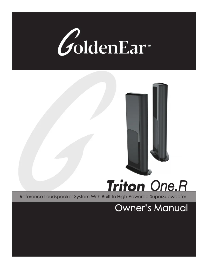 Page n°1 - Manuel utilisateur GoldenEar Triton One.R