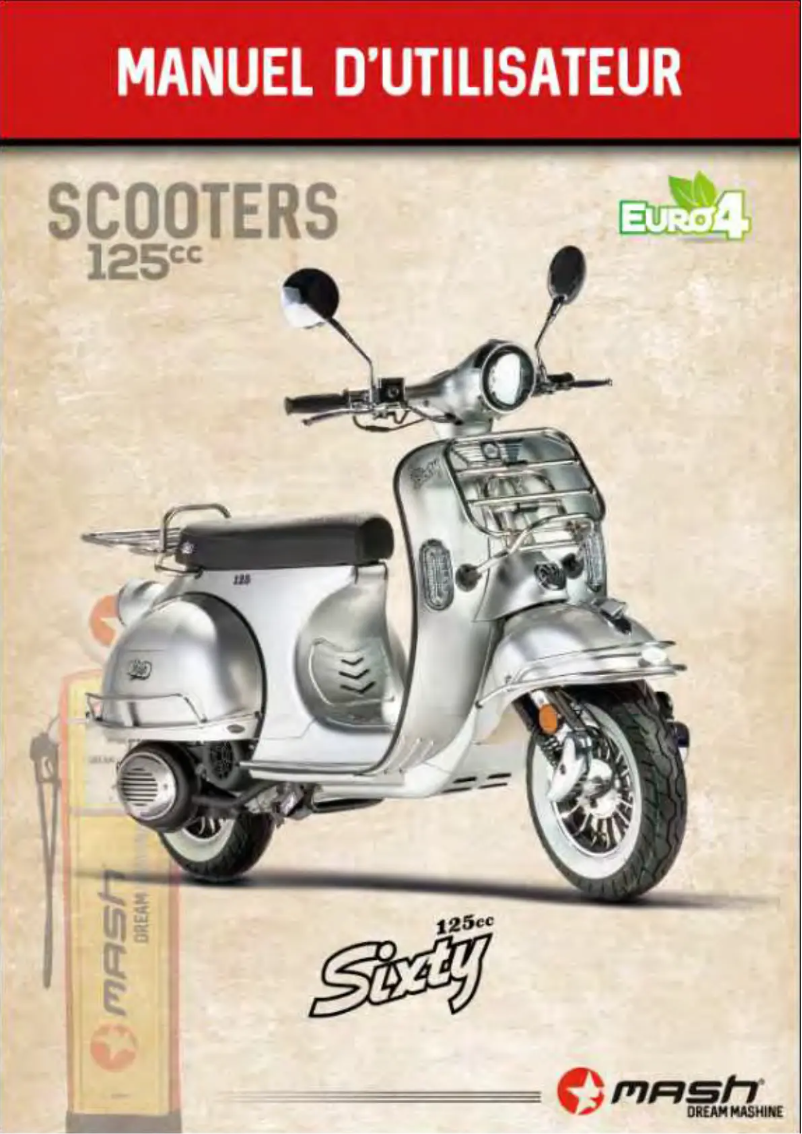 Page 1 de la notice Manuel utilisateur Mash Sixty 125cc (2017)