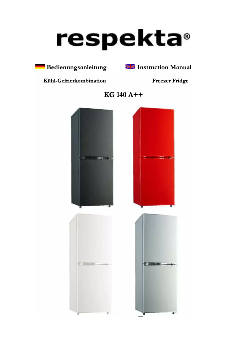 Page 1 of the manual User Manual Respekta KG 140
