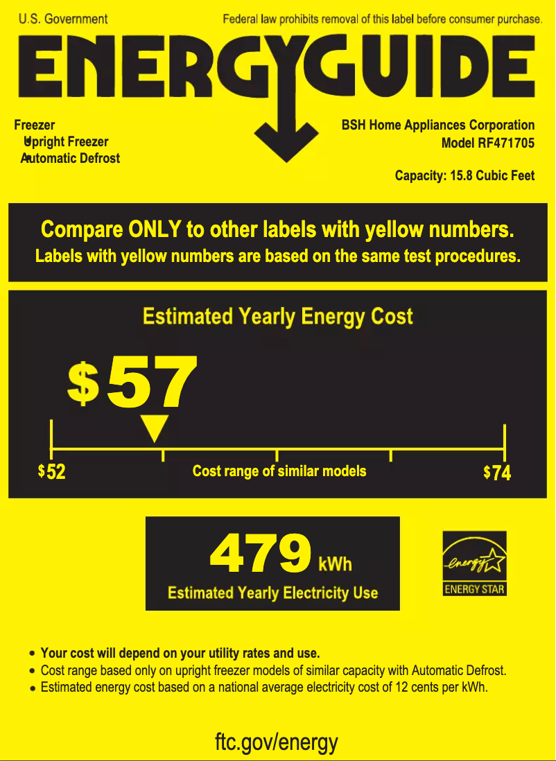 Page 1 de la notice Label énergétique Gaggenau RF471705