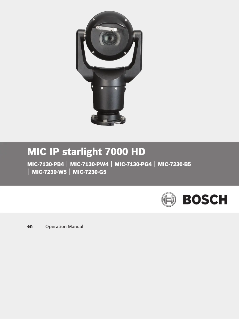 Página 1 del manual Manual de usuario Bosch MIC-7230-W5