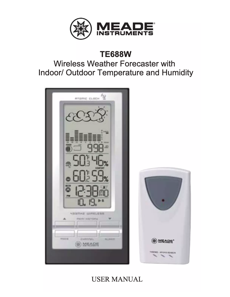 Image de la première page du manuel de l'appareil TE688W